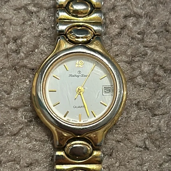 Mathey Tissot women’s vintage two tone bracelet watch one size‎